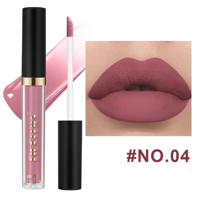 Fit Colors Long-lasting Matte Lipstick Non Stick Moisturizing Gloss Waterproof Makeup Lip Glaze Sexy Purple Red Lipsticks happy
