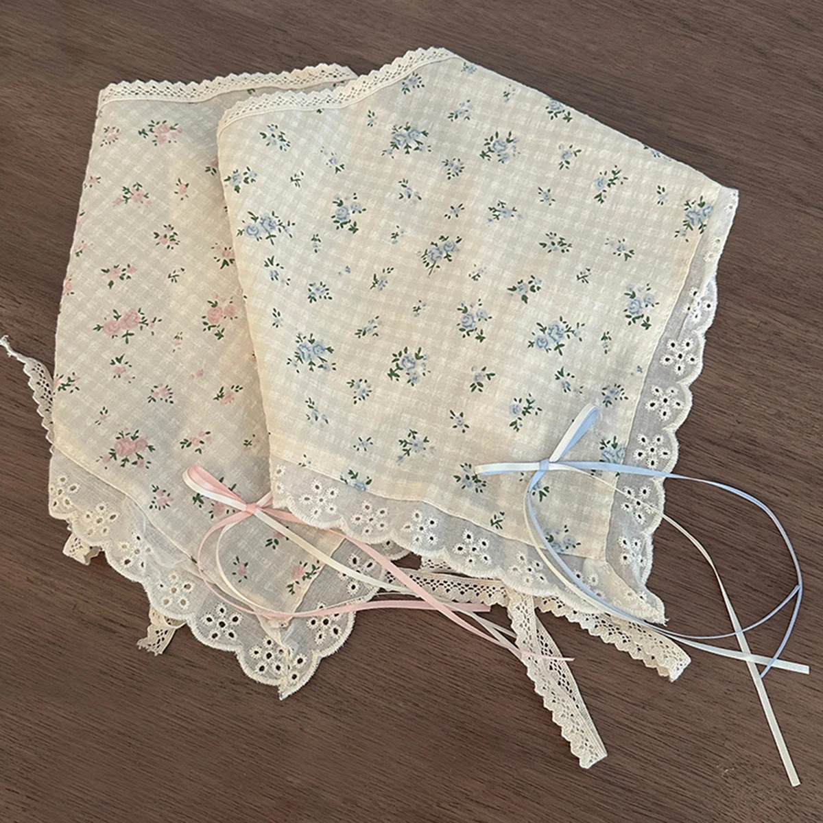 Summer Fresh Lace Hair Band Silk Scarf Hair Accessory Retro Country Style Headwear Bohemian Style Travel to the Seaside 250610