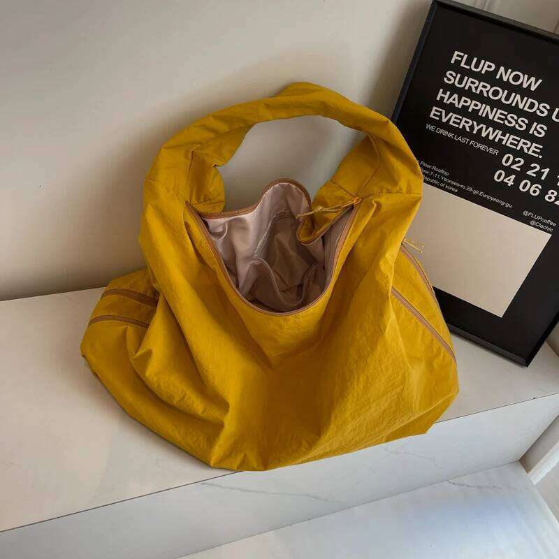 Large Oxford Hobos Women Solid Black Strong Cloth Shoulder Bags Korea Nylon Casual Totes Pastoral Lazy Style Handbags