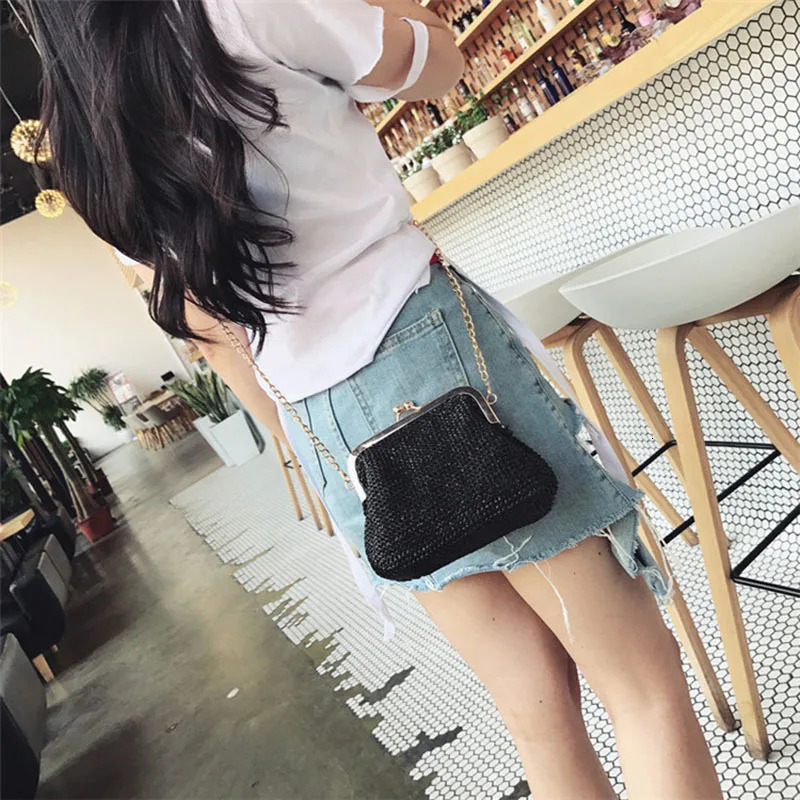 Small Crossbody Boho Bags For Women Evening Clutch Hasp Ladies Handbag Female Straw Beach Rattan Messenger Bag 250614
