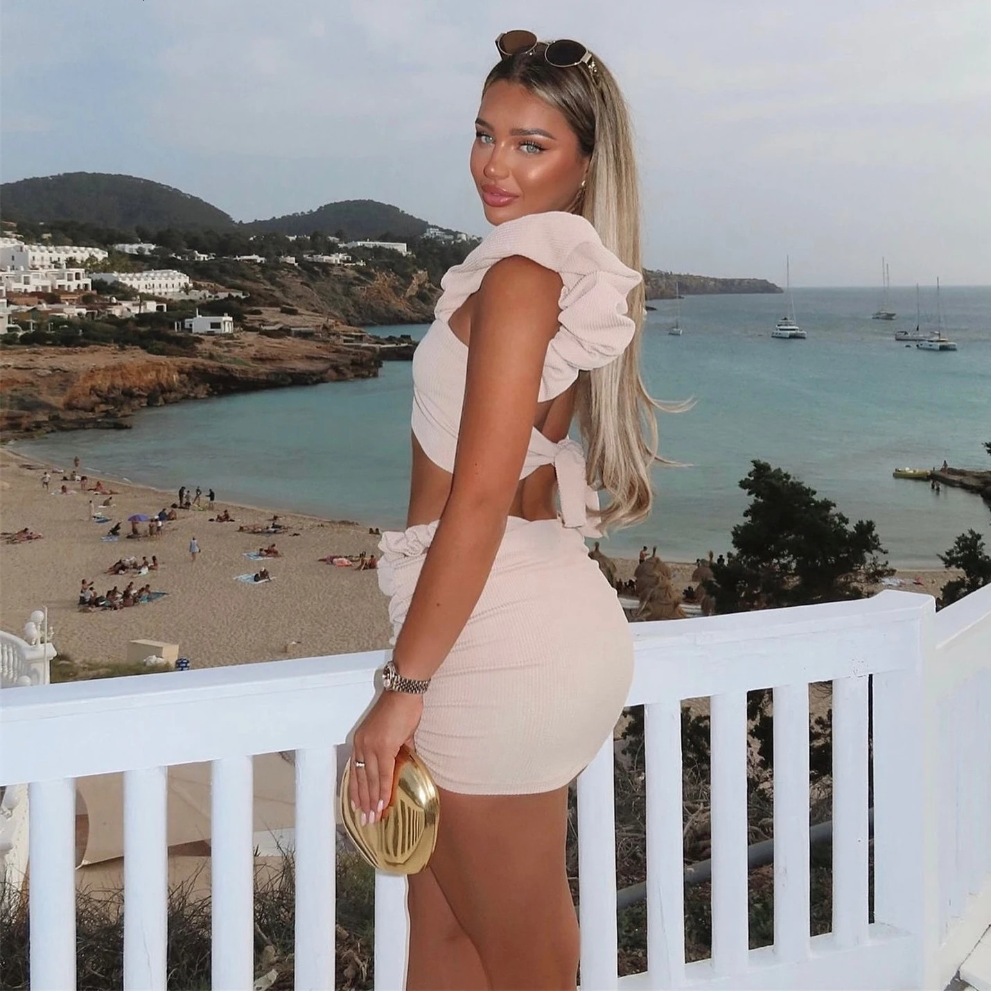 3 Pieces Ruffle Bikini Women Swimsuit 2025 Female Swimwear Knitted Beachwear Swimming Suit Bathing Suit Skirt Sarong Biquini 250614