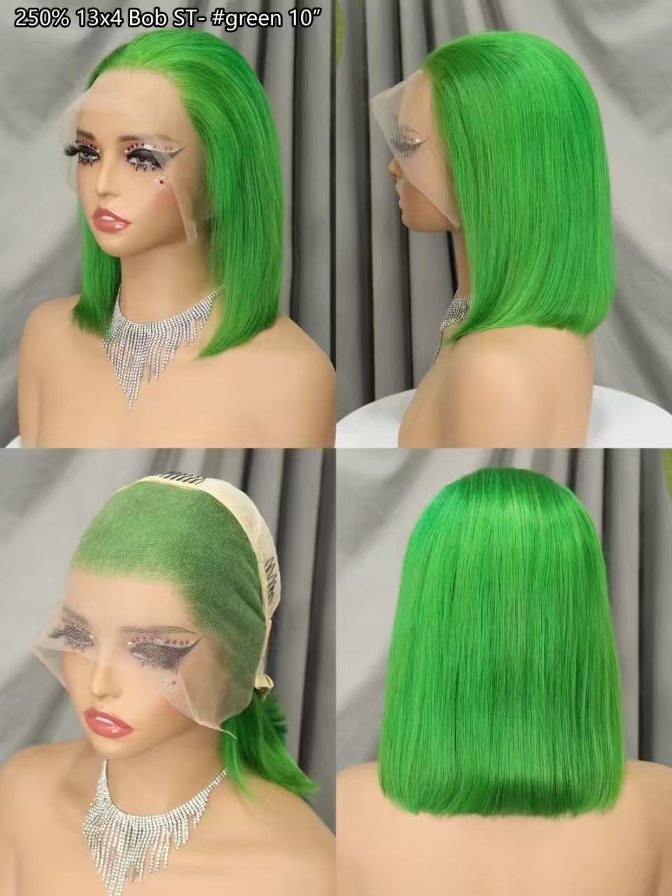 Rose Pink Short Colored Bob Human Hair Wigs Brazilian 13X4 Straight Lace Front Wigs Transparent Lace Pre Plucked Colored Wig