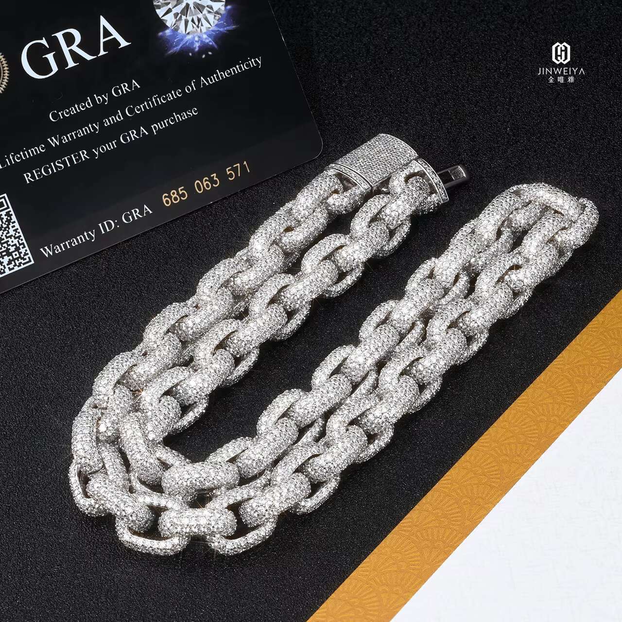 NEW Iced Out Bling Silver Plated Hip Hop Men Boy Fashion Jewelry 10mm 5A Moissanite Big Heavy Rectangle Necklace