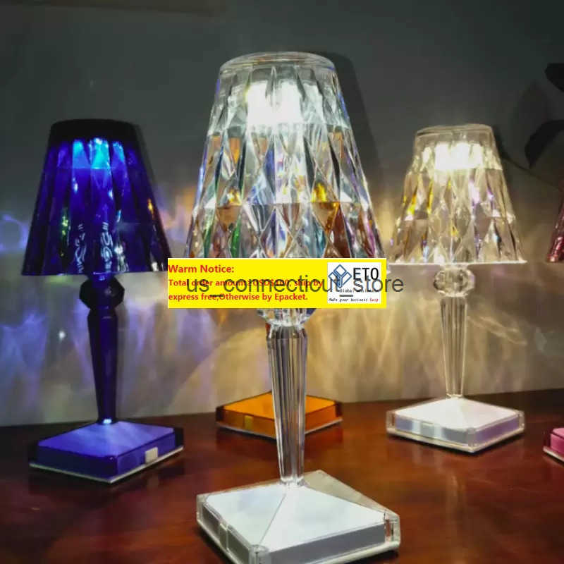 Italian Design Acrylic Kartell Battery Table Lamp Charging LED Night Light Touch USB Brilliant Flower Lamps Room Hotel Decor Q250616