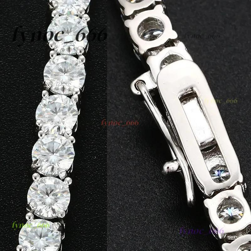 New Unisex Hip Hop Moissanite Tennis Chain for Women Original 925 Sterling Silver Gold Man Moissanite Bracelet Chain Hiphop