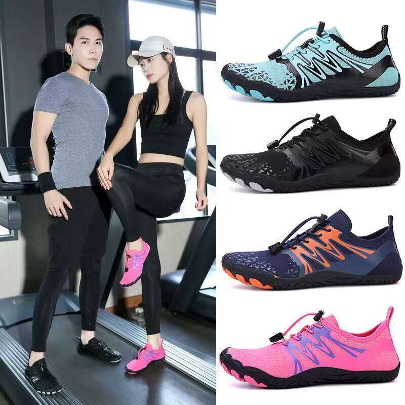 Women's Five-Toe Workout Sneakers for Indoor Training - Thick Sole Jump Rope Shoes