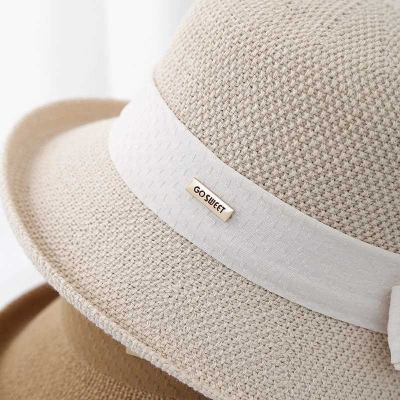 Womens Bow Knitted Hat Spring Summer Sun Protection Warm Sunshade Foldable Adjustable For Outdoor Travel Daily 2025 Korean M250616