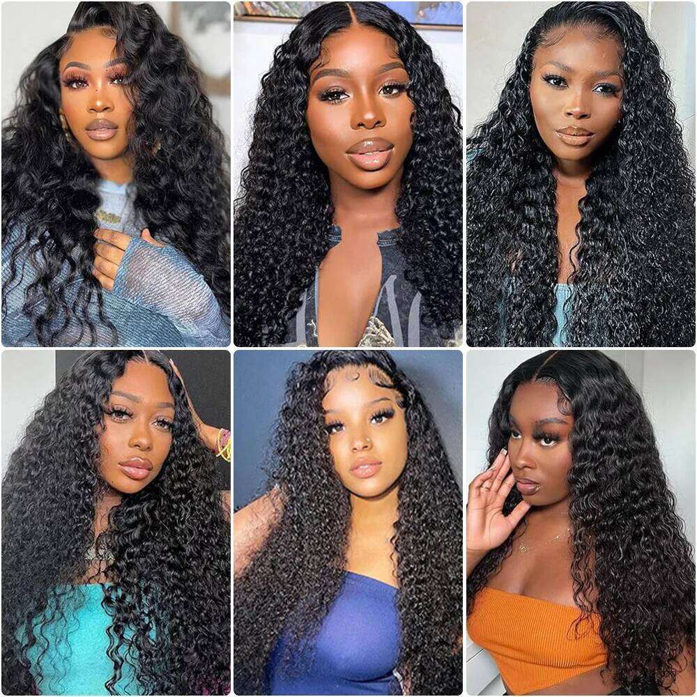 28 38 Inches Curly Human Hair 13x6 HD Wig 5x5 Deep Frontal Water Wave Lace Front Wigs for Black Women