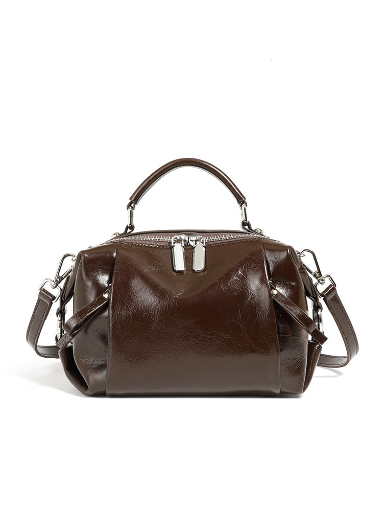 Free Shipping 2025 Luxury Spring/summer New Versatile Handbag Designer Bags Top Layer Cowhide Single Shoulder Boston Women's Bag