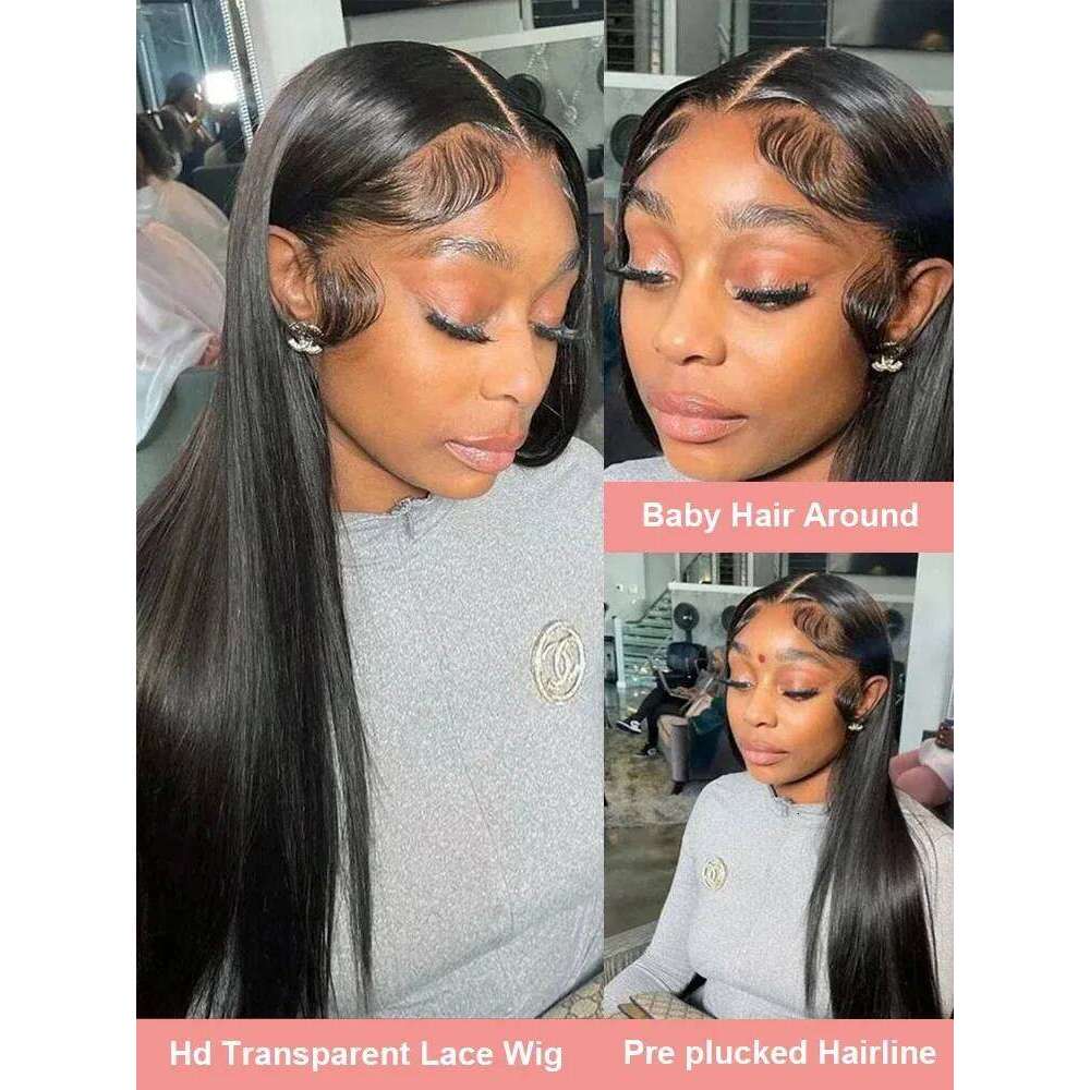30 40 Inch Straight Human Hair 13x6 HD Frontal Wig Brazilian 13x4 Lace Front 6x6 Glueless Wigs PrePlucked For Women