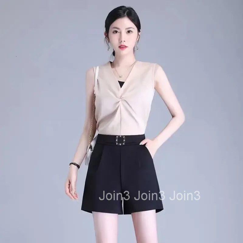 Elastic Waist Shorts For Women Pocket Short Pants Woman Womens Summer Cheap Korean Style Flowy Designer Elasticty Design Luxury