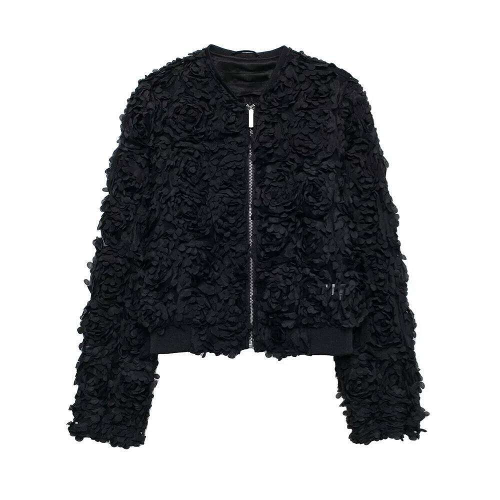 2025 Autumn New Women's Fashion And Leisure Versatile Long Sleeve Zipper Decorative Texture Fabric Jacket Coat