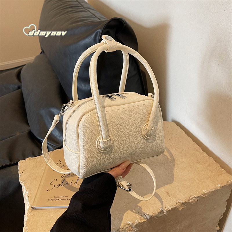 Niche Design Korean Style Lychee Pattern Handbag for Women 2025 Spring New Fashion Versatile Shoulder Crossbody Bag ddmynov