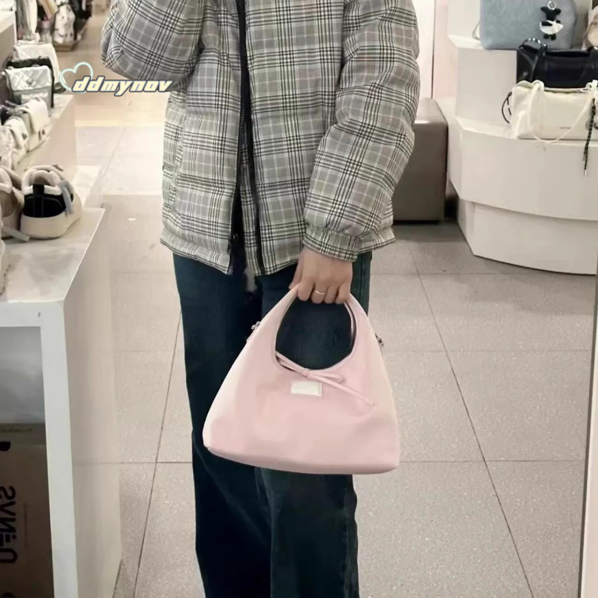 Gentle and Sweet Bowknot Strap Handbag 2025 Spring New Korean Style Simple Casual Large Capacity Dumpling Bag ddmynov ddmynov ddmynov