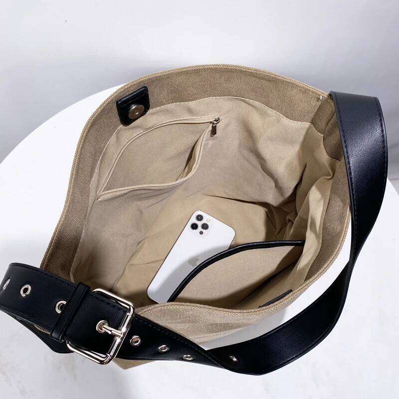 Women's Bags Designer Korean Casual Canvas Tote Bags For Women Designer Handbags Purses New In Large Capacity Wide Strap Underarm Shoulder