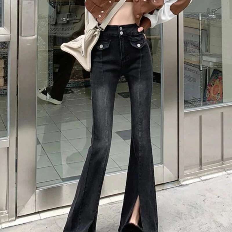 Woman Jeans Slim Fit High Waist Denim Pants for Women on Sale Unique Chic and Elegant Cheap Emo Retro Fashion Casual Trousers