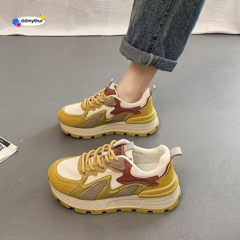 Platform Dad for Women 2025 Spring New Super Popular Height Increasing Breathable Mesh Sneakers Lightweight Agan Shoes ddmythur