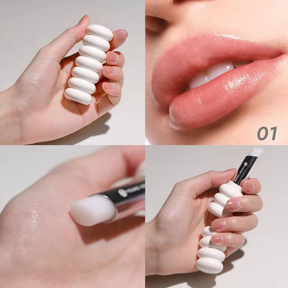 Spiral Moisturizing Colored Balm Shimmer Pink Temperature Change Glossy Lipstick Base Transparent Anti-dryness Lip Care happy