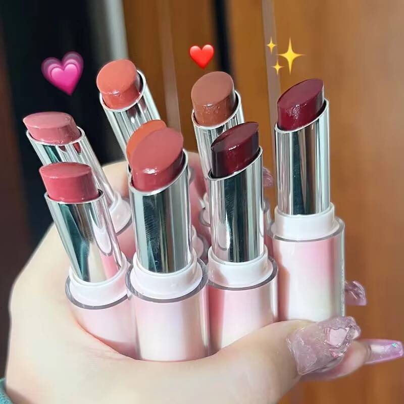 Water Mirror Lipstick Crystal Jelly Transparent Stick Moisturizing Long-lasting Solid Lip Gloss Nude Tint Clear Makeup happy