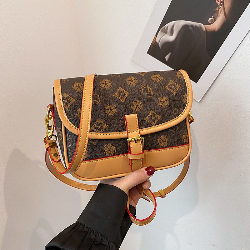 designer High-end Retro Print Small Square Bag for Women 2025 New Cross-border Commuter Underarm Bag Versatile Shoulder Crossbody Bag