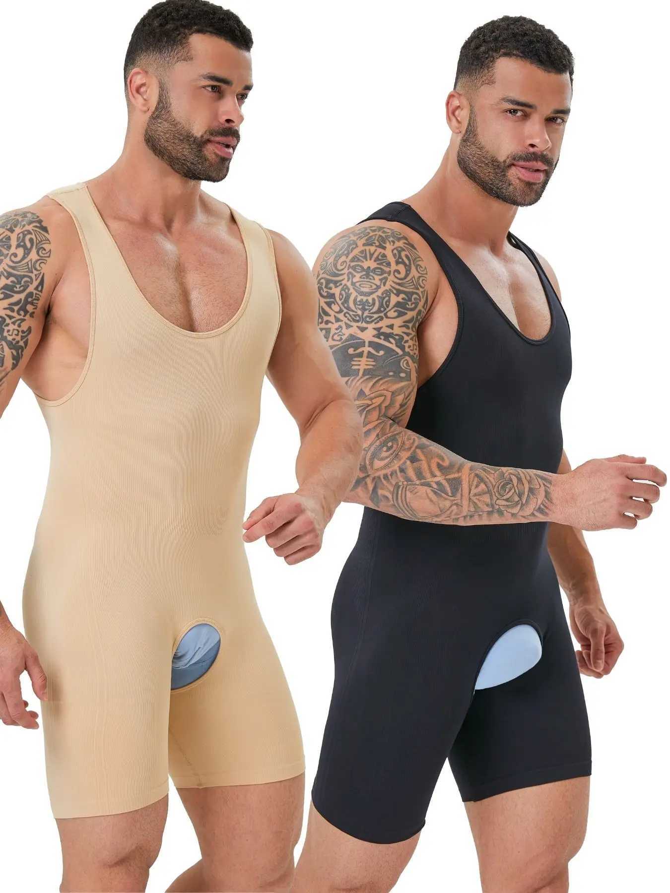 Seamless Mens Full Body Shaper Compression Bodysuit Boxer Shorts For Tummy Control Back Support Shapewear Fits 300 Pounds W250616