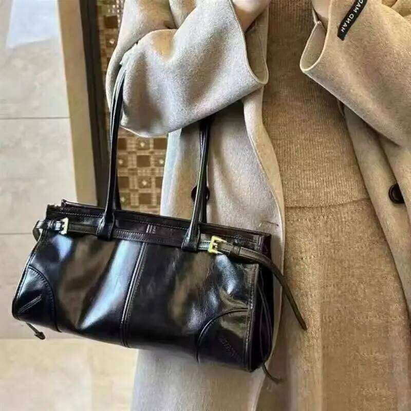 Designer Bag Designer Bag Oil Wax Leather Handbag Casual Shoulder Retro Crossbody Women S Large Capacity Tote