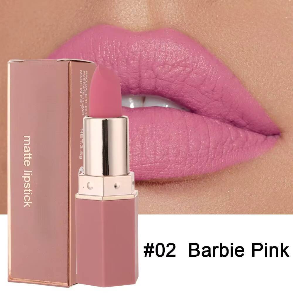 Nude Velvet Matte Lipsticks Waterproof Long Lasting Moisturize Not Fading Non Stick Lipstick Lip Gloss Women Makeup happy