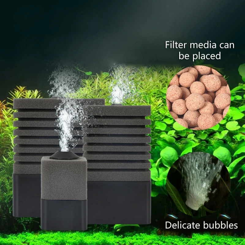 Bio Sponge Filter for Betta Fry Aquarium Fish Tank Foam Filter Submersible Sponge Filter for Fresh Water and Salt Water 250613