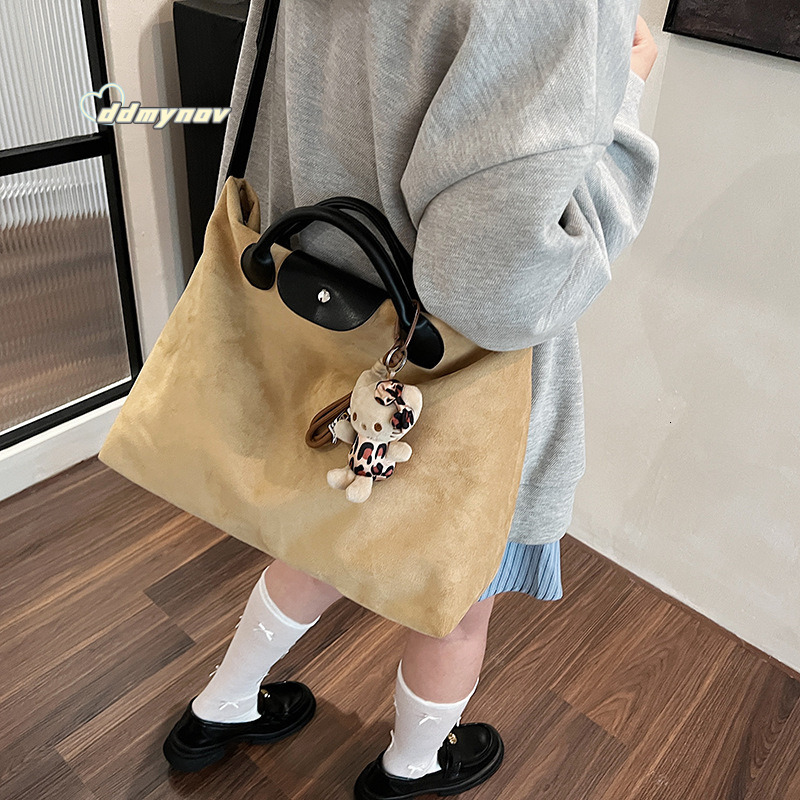 Korean Style Matte Large Capacity Handbag 2024 Autumn Winter Versatile Crossbody Briefcase Commuter Shoulder Bag ddmynov ddmynov ddmynov