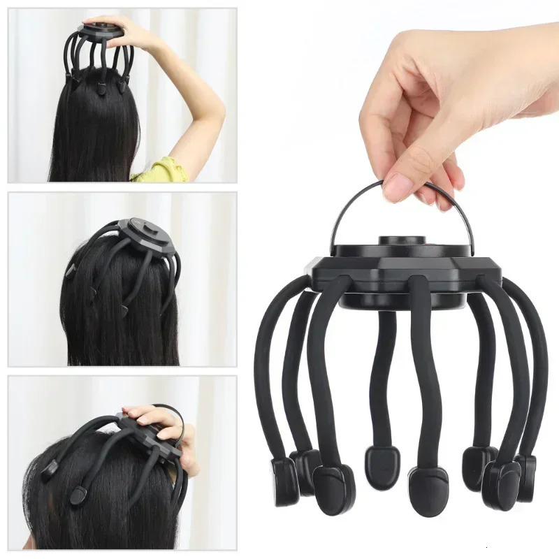 Electric Head Massager Octopus 20 Contracts 5 Modes Scalp 2 Long Contract Red Light Therapy Device 250605