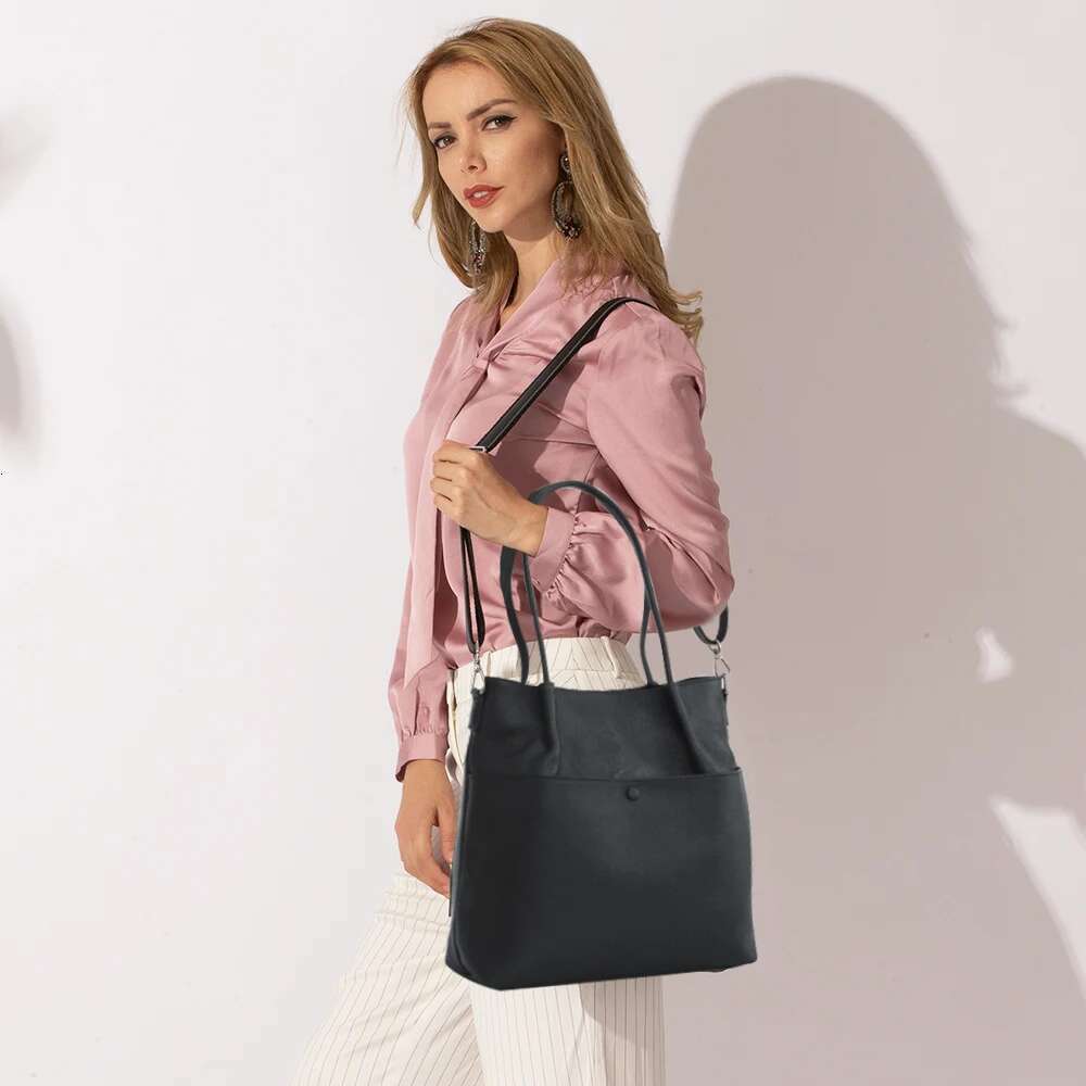 Zency Women Bucket Bag Genuine Leather Large Capacity Shopper Casual Handbag Female Crossbody Shoulder Tote Bags