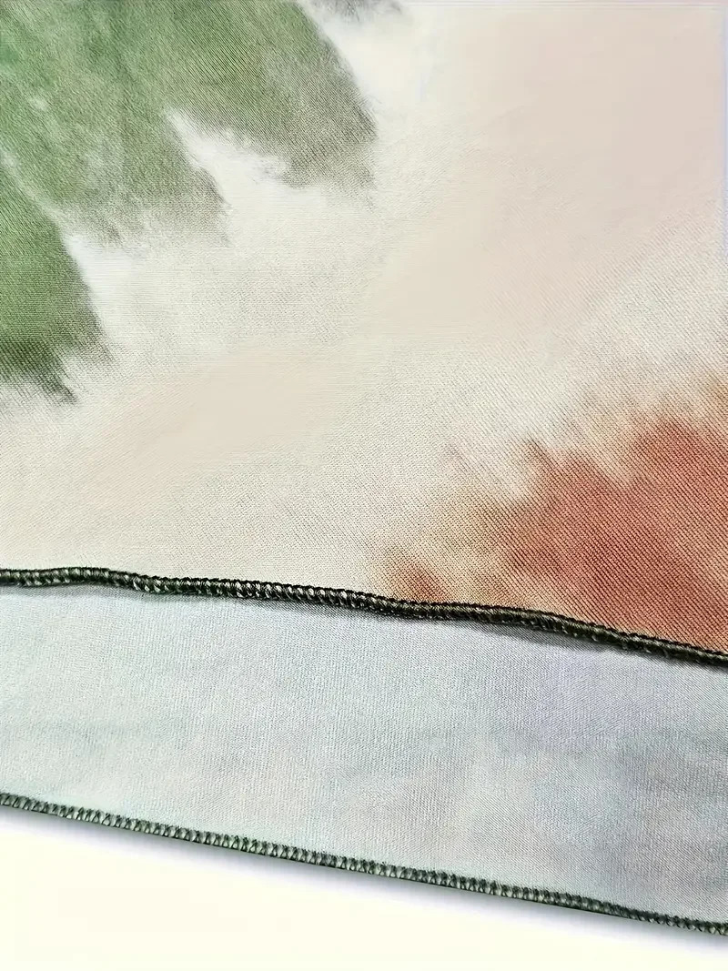 Plus Size 1XL5XL Women ThreePiece Outfit Tie Dye Top Solid Color Tank Elastic Waist Pants Set Casual Summer Clothes 250614