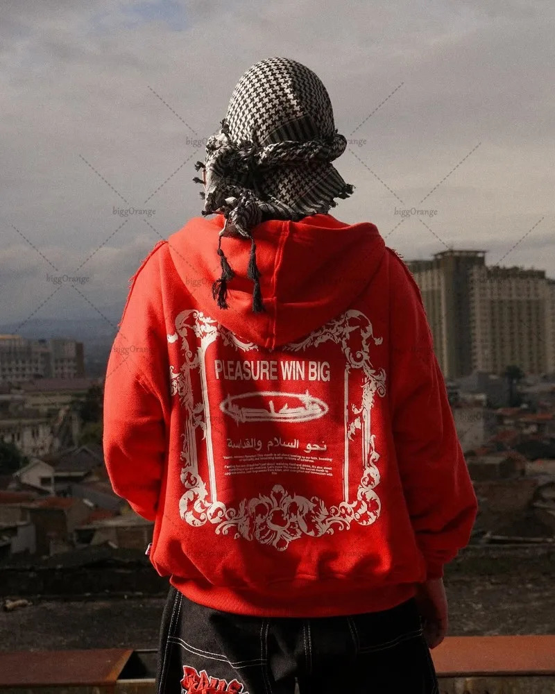 American Style Stylish Letter Pattern Casual Loose Zipper Hoodie Men Street Hiphop Retro Harajuku Oversized Sweatshirt 250612