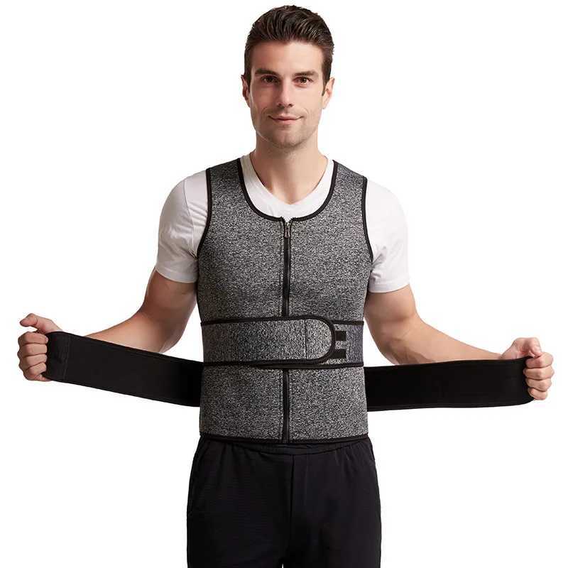 Mens Waist Corset Chest Abdominal Binder Slimming Belly Neoprene Tank Top Fat Burner Sweating Reductive Girdle Body Shaper W250616
