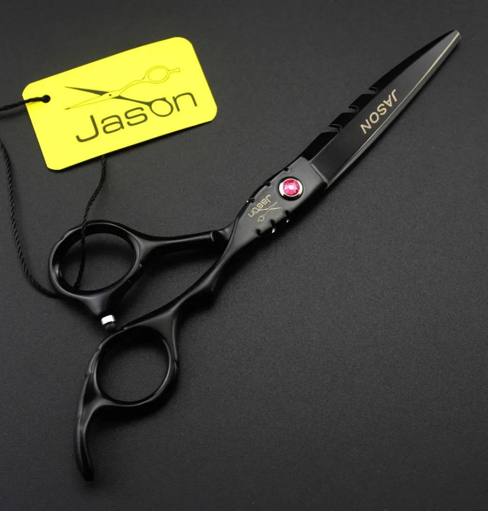 Hairdressing Scissors 6 Jason Black Japan 440C Barber Shop Hair Cutting Scissors Thinning Shears Hair Scissors 321# 250611