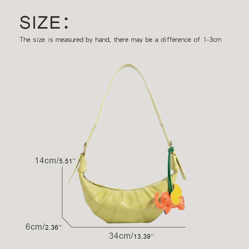 Women's Bags Designer Korean Casual Half Moon Bags For Women Designer Handbag Purse New In PU Cartoon Hanging Ornaments Underarm Shoulder