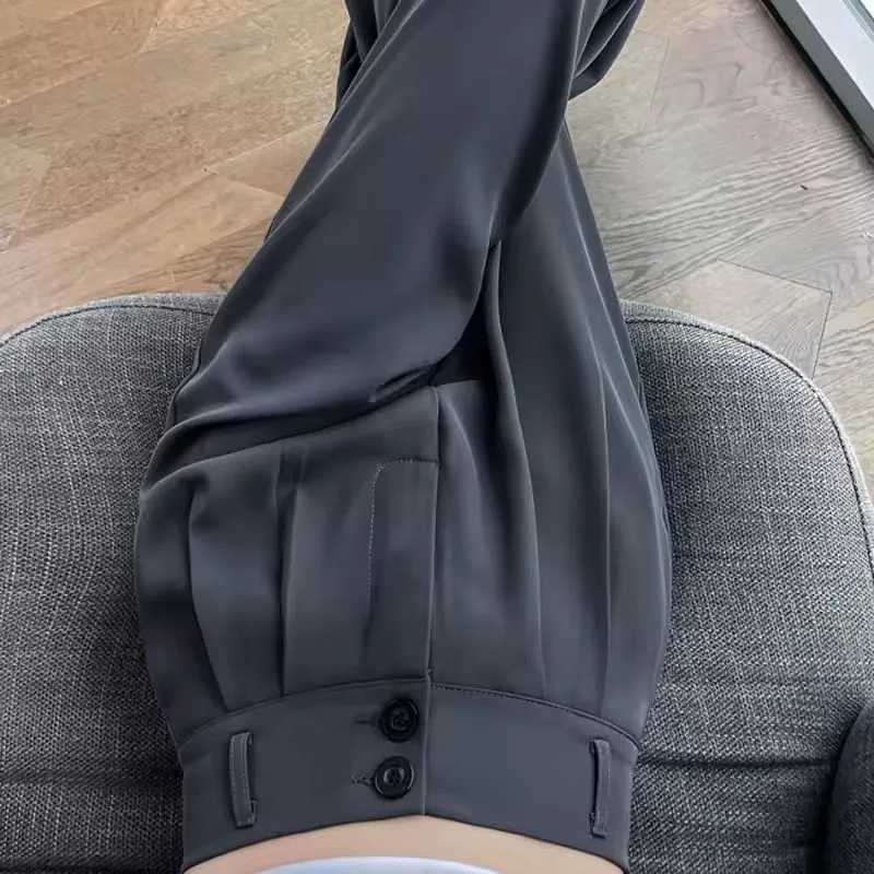 WomenS Loose Spring Summer 2025 New High Waist Wide Legs Slim Casual Trousers Korean Fashion Trend Fe Suit Straight Pants XJ250616