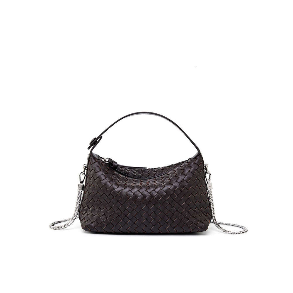 2025 New Niche Genuine Leather Woven Dumpling Sheepskin Chain Crossbody Women Pillow Bag Handbag