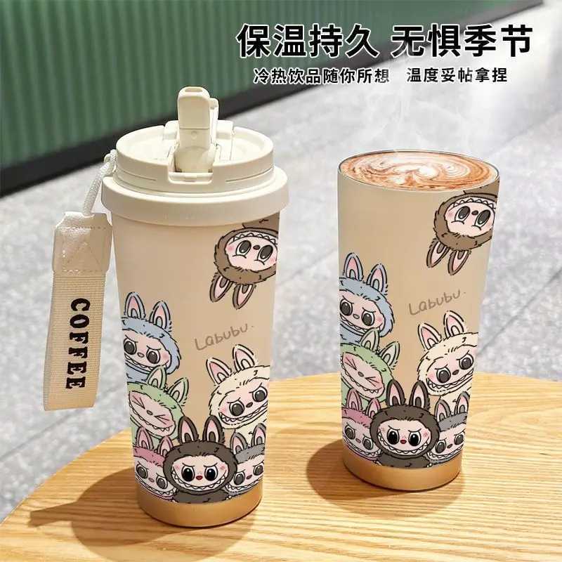 520ml Labubu Stainless Steel Insulated Coffee Cup Cute Y2k Cartoon Design Periphery Insulated Water Bottle Ideal Kid Gift XJ250616