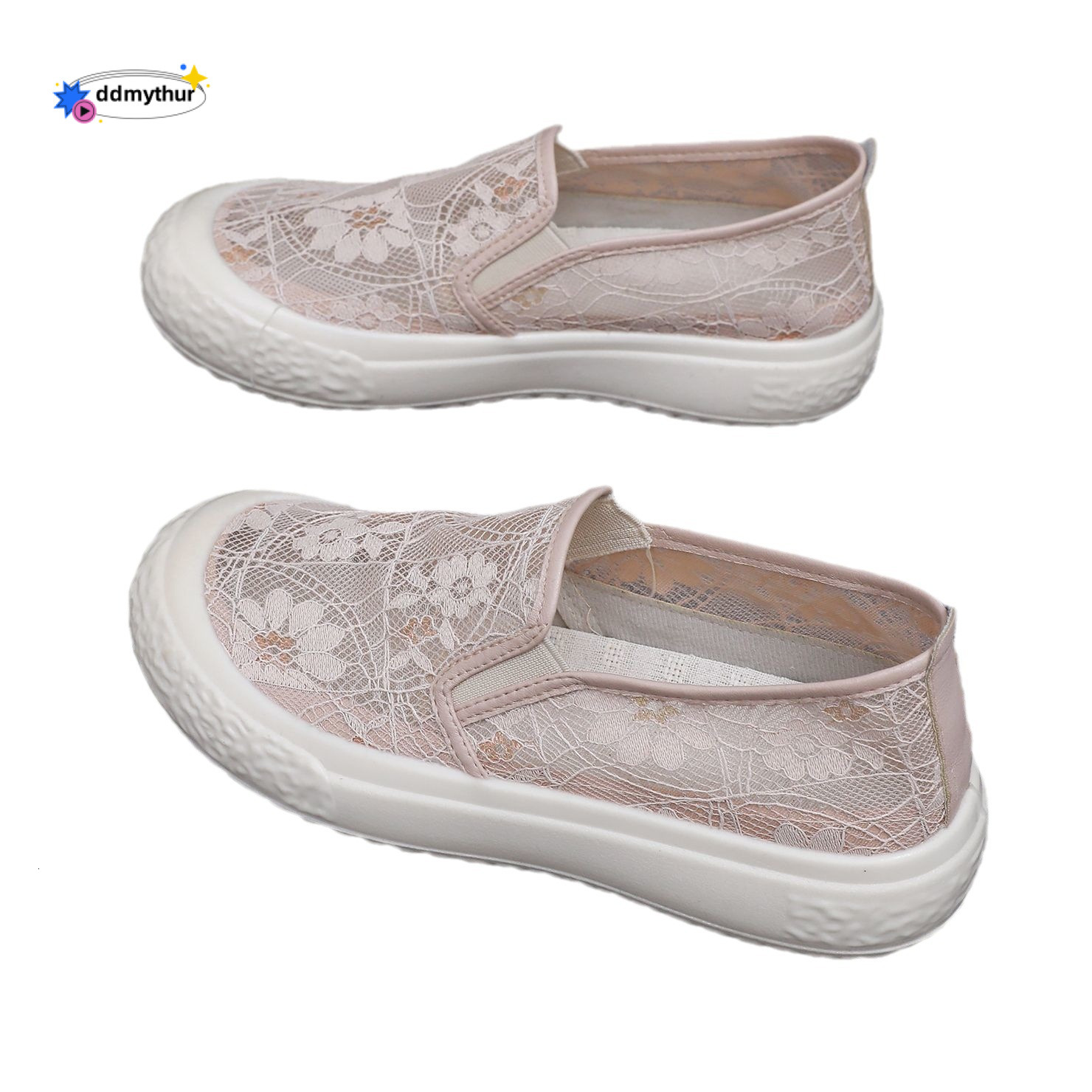 Women's 2025 Summer New Lace Mesh Lightweight Breathable Soft Sole Comfortable Versatile Casual Fisherman Shoes ddmythur