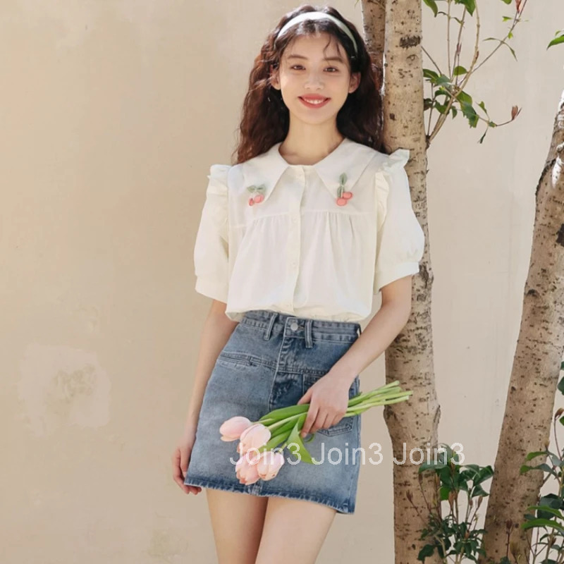 Wrap Woman Denim Skirt Kawaii Jeans Skirts for Women Gyaru Cute Tight 2025 Trend Clothing Sales Modest Cheap Stylish Premium V