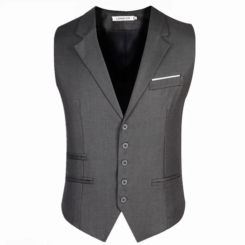 M-6XL Dress Vests For Men Slim Fit Mens Suit Vest Male Waistcoat Gilet Homme Casual Sleeveless Formal Business Jacket Plus Size 250614