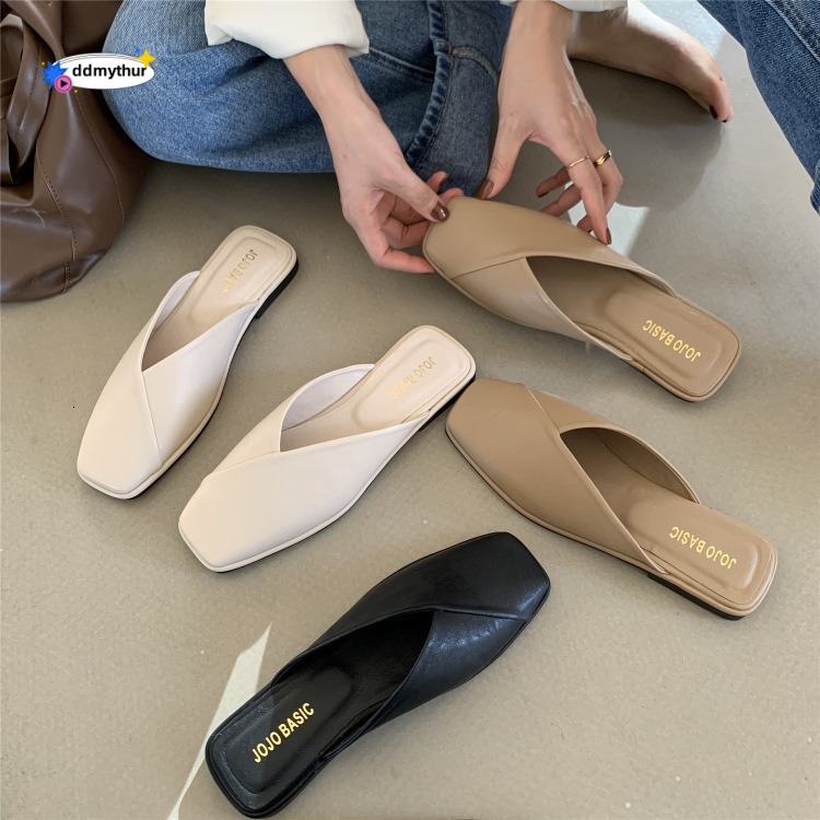 Women's Outdoor Closed-Toe 2024 New Summer Half Slippers Fashion Mules Internet Celebrity Sandals Ins Trend ddmythur