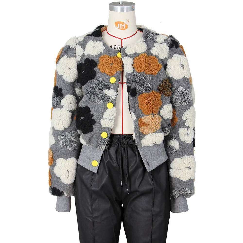 Sibybo Cotton Rib Knit Sweater For Woman 3D Flower Single-breasted Cardigan Coat Street Temperament Casual Pull Hiver Femme