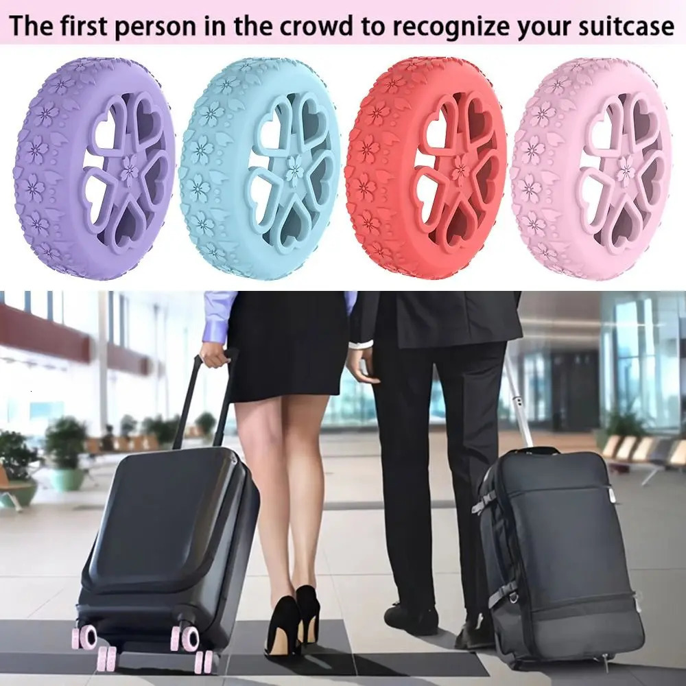 8Pcs Luggage Wheels Protector Rings Silicone Accessories Cover For Most Reduce Noise Travel Luggage 250616