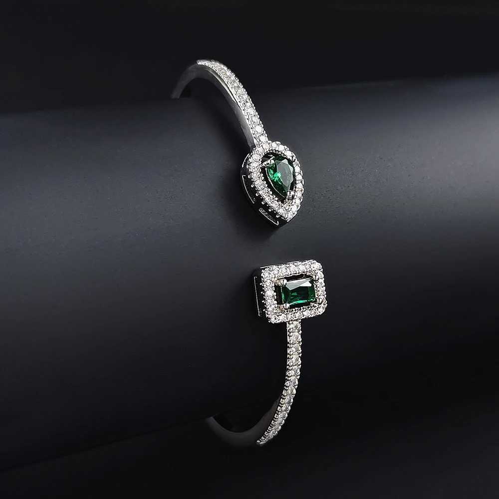 Trendy Snake Punk Pear Shape Silver Color on Hand Adjustable Open Bangle for Women Anniversary Gift Jewelry Wholesale S5214 Z250616