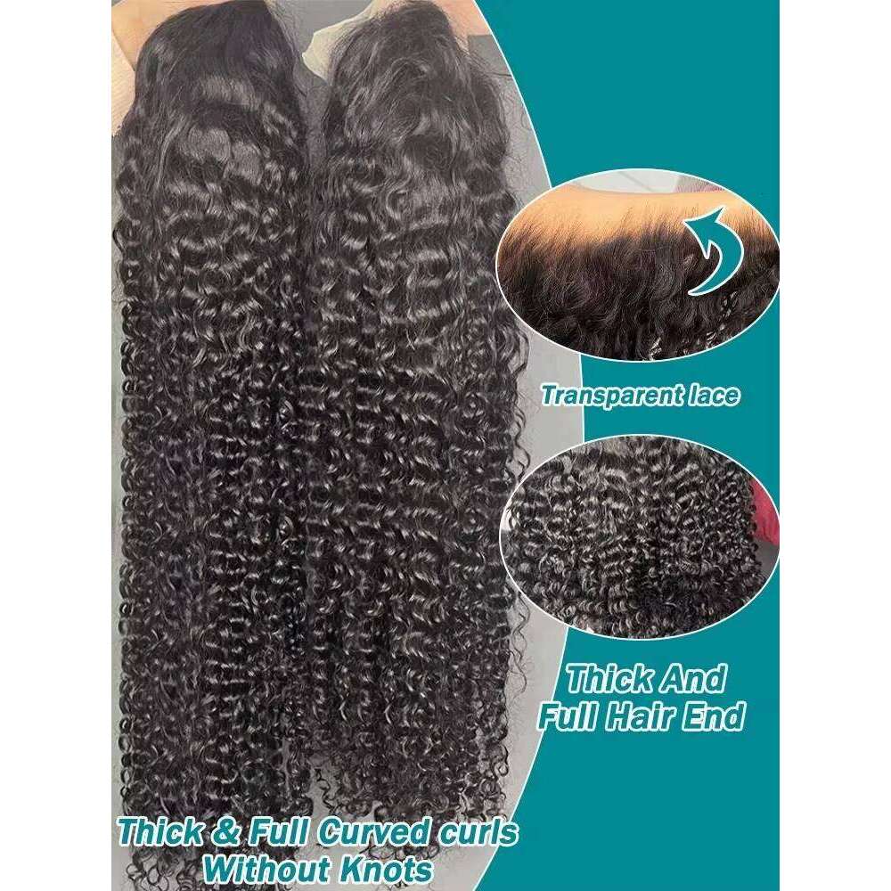 30 40 42 Inch Deep Wave 13x6 HD Front human hair Wig For Women 180 Density Brazilian Water Curly 13x4 Lace Frontal Wigs