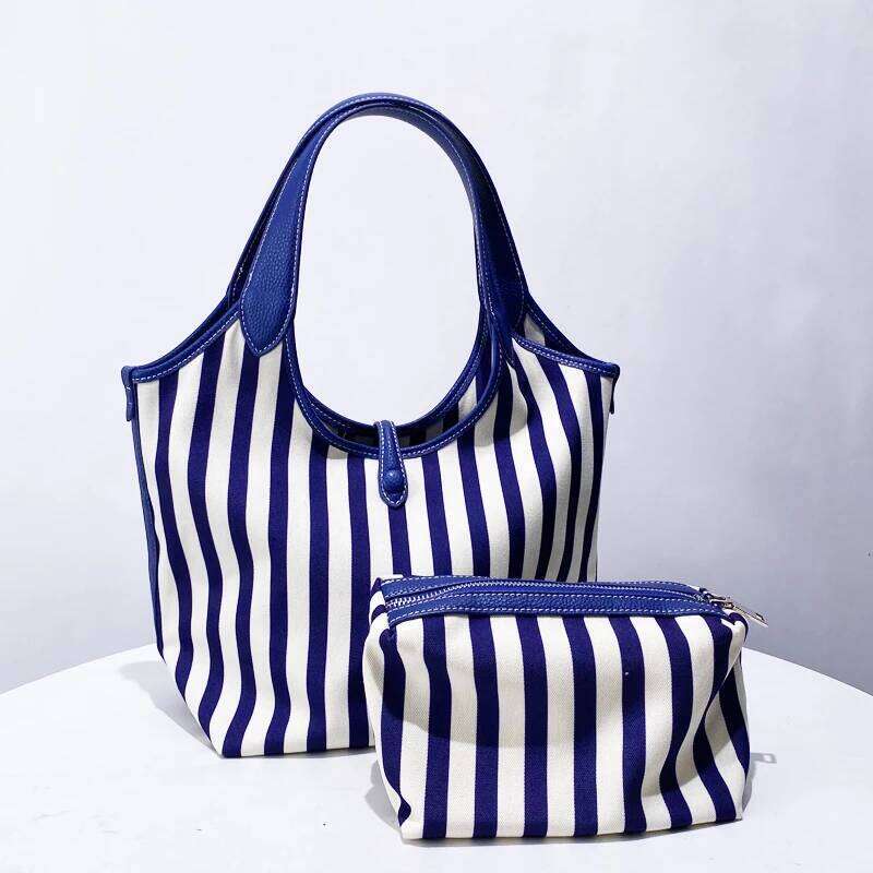 Women's Bags Designer Casual Canvas Bucket Bags For Women Designer Handbag And Purses New In PU Button With Inner Pocket Underarm Shoulder