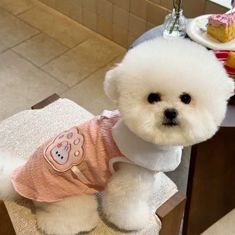 T480Summer thin Teddy Bichon Pomeranian Yorkshire Poodle small dog cat pet traction dog clothes