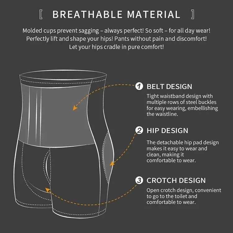 High Waisted Tummy Control Body Shaper Pants for Men Waist Trainer Corset Padded Panties Slimmer Thigh Breathable Underwear W250616